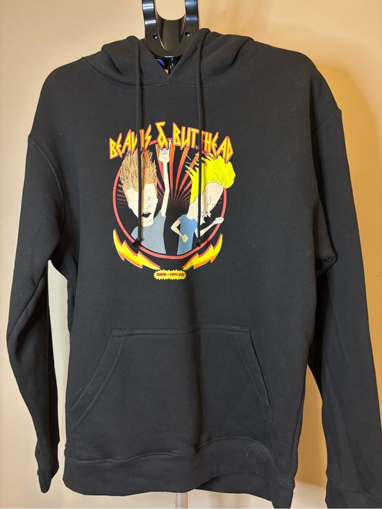 Delta Other - Beavis & Butt-Head Delta Fleece Hoodie Black Graphic Pullover Size L NWT